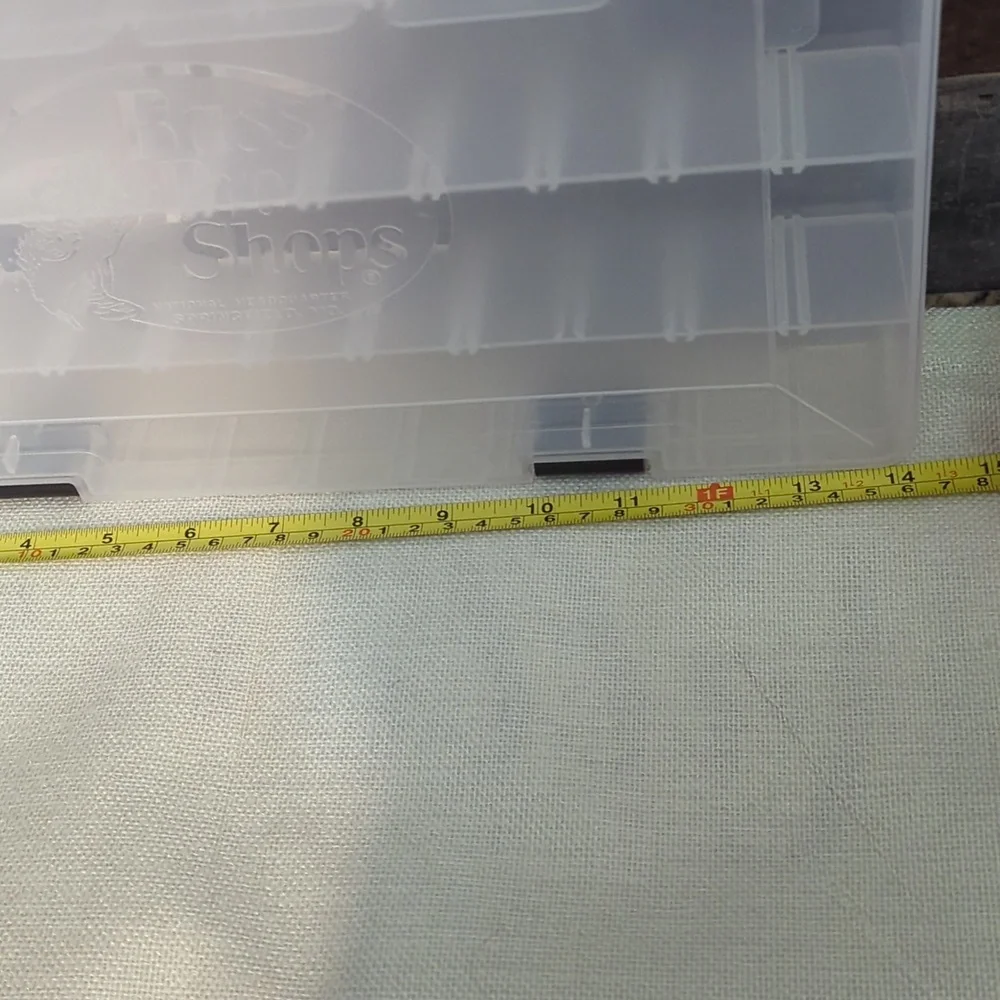 3 BASS PRO SHOPS LARGER SIZE CLEAR TACKLE BOX/ORGANIZER B